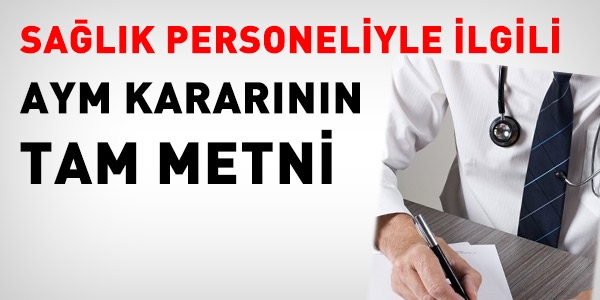 Sağlık personeliyle ilgili AYM kararının tam metni