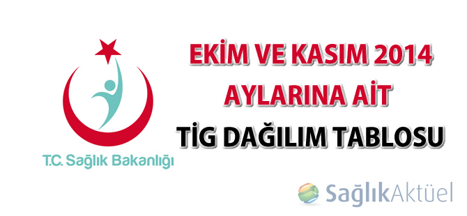 Ekim ve Kasım 2014 Aylarına Ait TİG Dağılım Tablosu