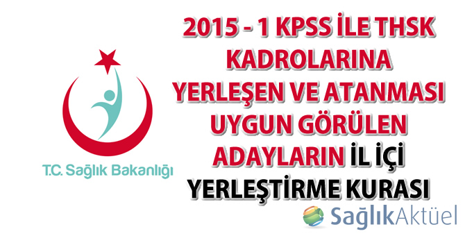 2015 - 1 KPSS ile THSK Kadrolarına Yerleşen ve Atanması Uygun Görülen Adayların İl İçi Yerleştirme Kurası