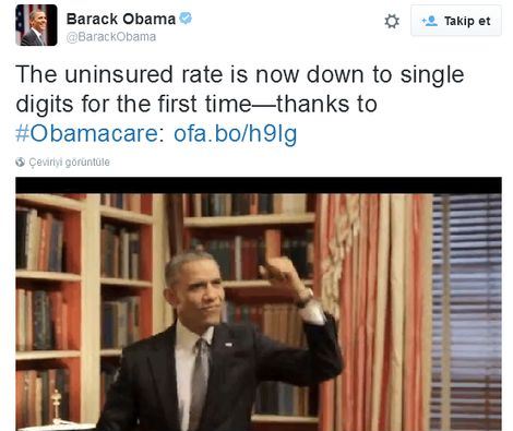 Obama, sağlıktaki o habere sevincini twitterdan paylaştı!