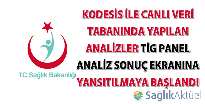 Kodesis ile canlı veri tabanında yapılan analizler TİG panel analiz sonuç ekranına yansıtılmaya başlandı