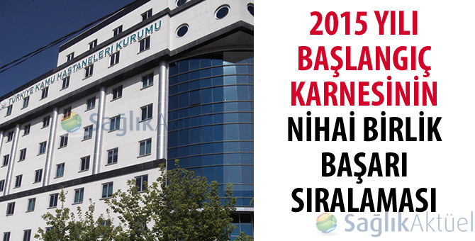 2015 yılı Başlangıç Karnesinin nihai Birlik başarı sıralaması