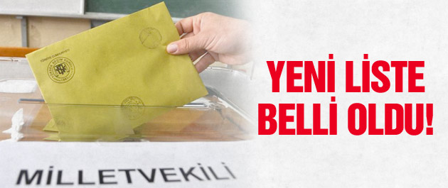 1 Kasım seçimlerinin vekil listesi belli oldu!