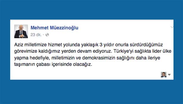 Müezzinoğlu ilk mesajını Facebook ve Twitter'dan verdi: Nerede kalmıştık?