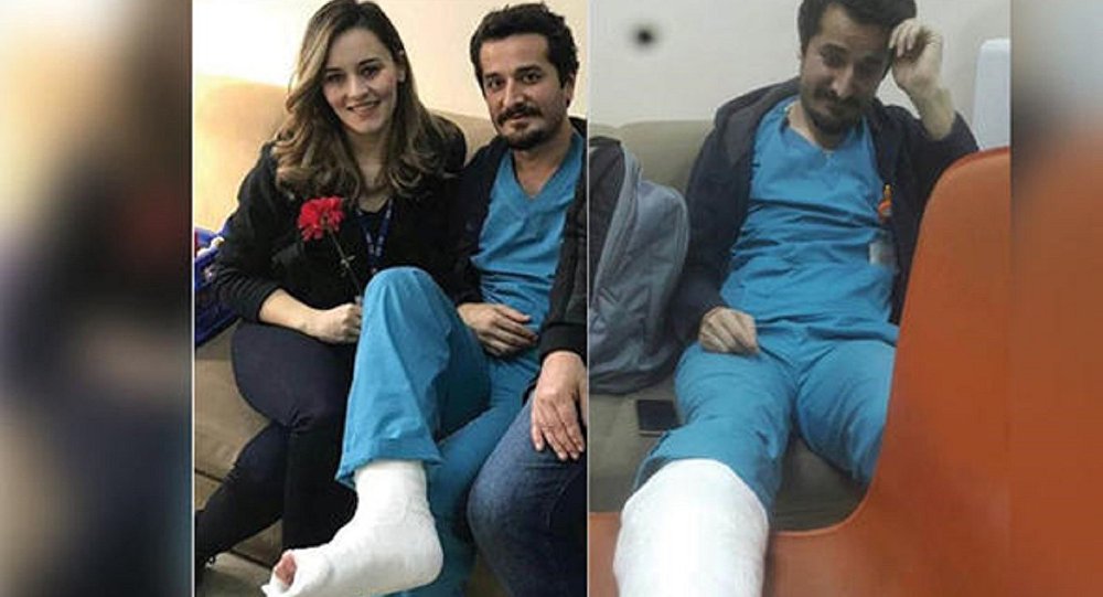 Hasta için çatıya atlayan doktorun ayağı kırıldı