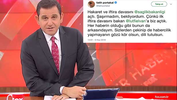 Fatih Portakal'dan Sağlık Bakanlığına yanıt geldi!