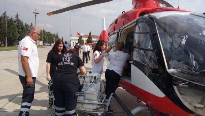 Sivas'ın ilk ambulans helikopteri KOAH hastası için havalandı