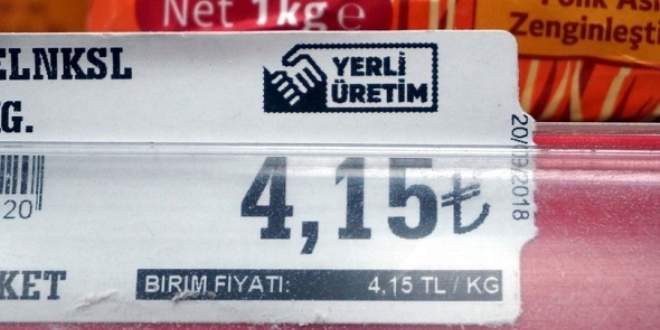 'Yerli üretim' logolu etiketler raflarda