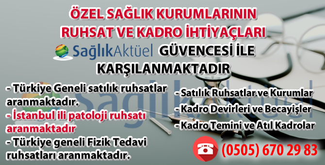 Özel sağlık kurumlarının ruhsat ve kadro ihtiyaçları Sağlık Aktüel güvencesiyle karşılanmaktadır