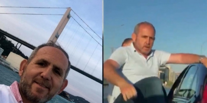 Hamile kadının aracına saldıran maganda ifade için polis merkezinde