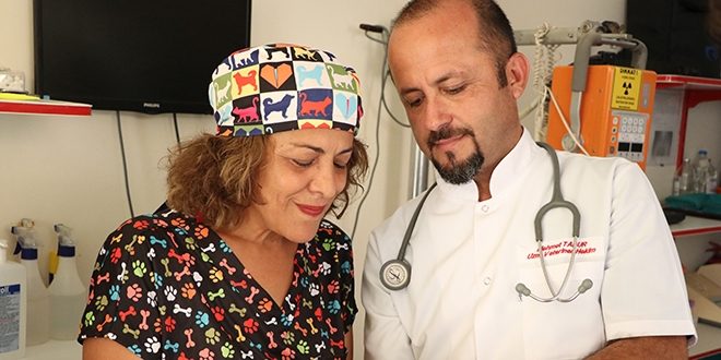 Hayvan sevgisi öğretmeni veteriner teknikeri yaptı