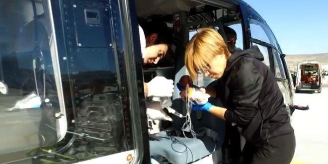 Hava ambulansı böbrek yetmezliği olan bebek için havalandı