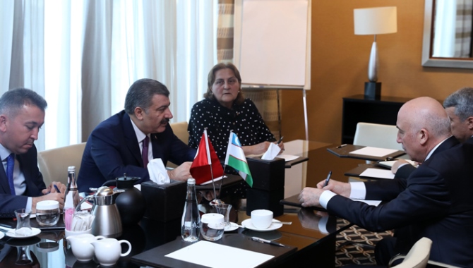 Bakan Koca, Özbekistan Sağlık Bakanı ile görüştü