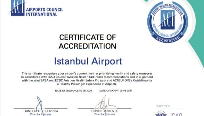 İstanbul Havalimanı’nın "Havalimanı sağlık akreditasyonu" sertifikası yenilendi