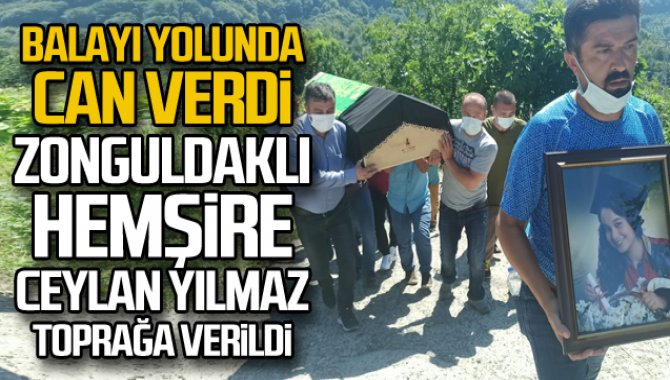 Balayı yolundaki kazada hayatını kaybeden hemşirenin cenazesi defnedildi