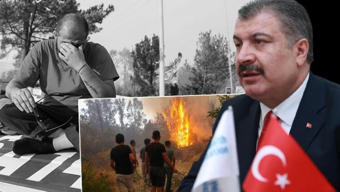 Bakan Koca, yangınlar nedeniyle Antalya ve Muğla'da toplam 16 kişinin tedavisinin sürdüğünü bildirdi