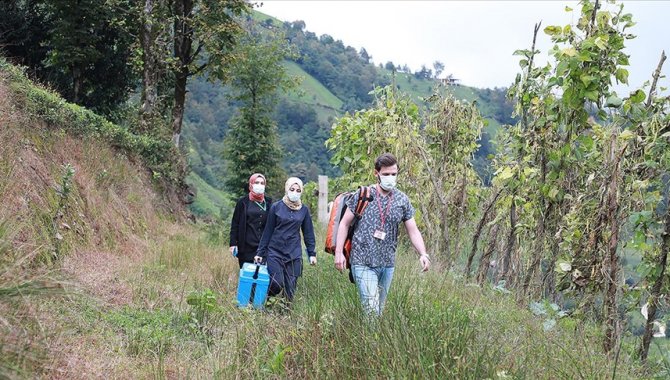 Rize'de sağlık çalışanları zorlu coğrafyada aşı çalışmalarını sürdürüyor