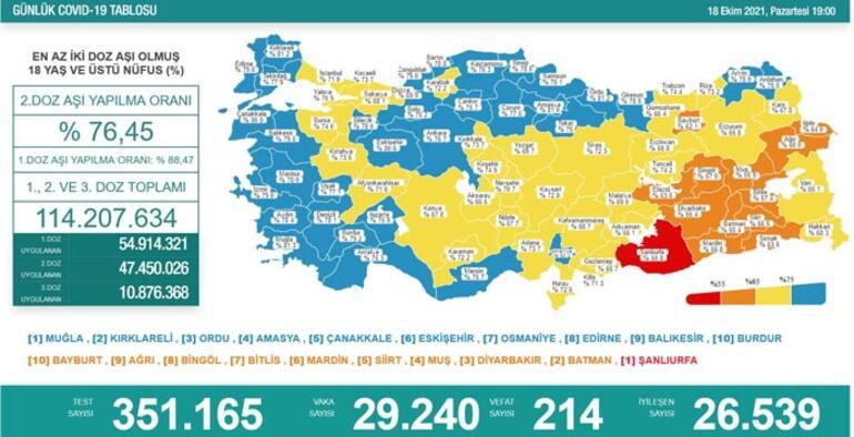 Türkiye'de 29 bin 240 kişinin testi pozitif çıktı, 214 kişi hayatını kaybetti