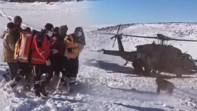 Diyarbakır'da hamile kadın, askeri helikopterle hastaneye ulaştırıldı