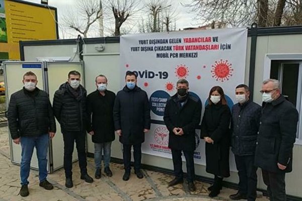 Edirne'de yurt dışından alışverişe gelenler için PCR test birimi kuruldu