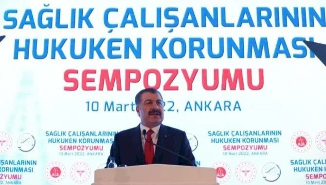 Sağlık Bakanı Koca, Sağlık Çalışanlarının Hukuken Korunması Sempozyumu'nda konuştu: