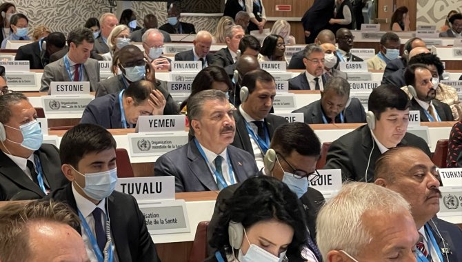 Sağlık Bakanı Koca, 75. Dünya Sağlık Asamblesi'ne katıldı