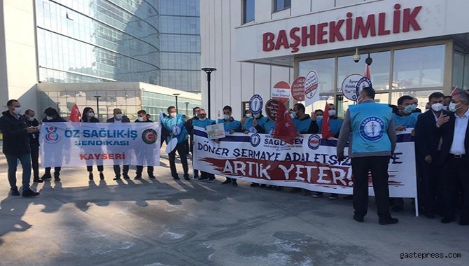 Kayseri'de sağlık çalışanları iş bırakma eylemi yaptı