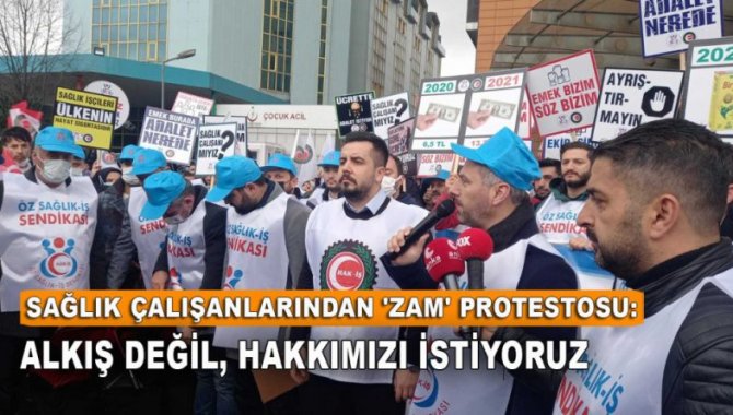 İstanbul'da sağlık çalışanlarından zam protestosu