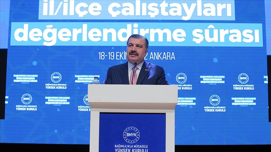 Sağlık Bakanı Koca, Bağımlılıkla Mücadele Çalıştayları Değerlendirme Şurası'nda konuştu: