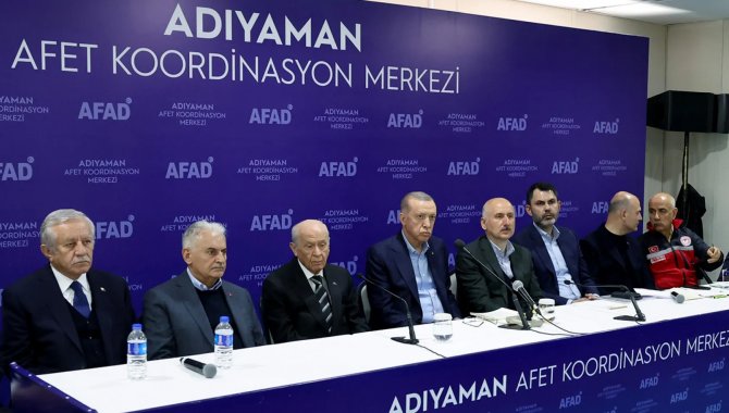 Cumhurbaşkanı Erdoğan Adıyaman Afet Koordinasyon Merkezi'nde konuştu: