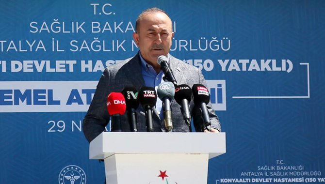 Dışişleri Bakanı Çavuşoğlu, Konyaaltı Devlet Hastanesi'nin temel atma töreninde konuştu: