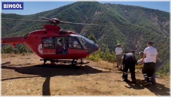 Bingöl'de mezrada rahatsızlanan genç ambulans helikopterle hastaneye götürüldü