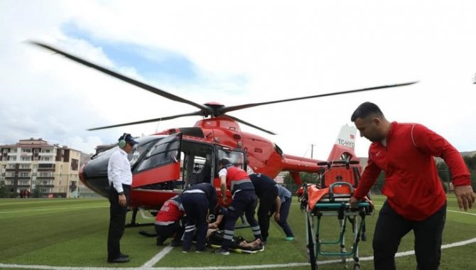 Malatya'da ambulans helikopter durumu acil hasta için havalandı