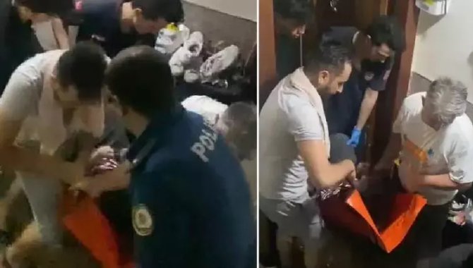 İstanbul'daki sel ve su baskınında evinde mahsur kalan yatalak hastayı polis ekipleri kurtardı