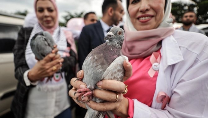 Gazze'de meme kanserinde farkındalık için "Pembe Ekim" etkinlikleri başladı