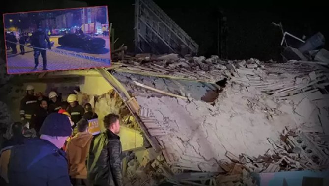 Konya'da 3 katlı bina çöktü