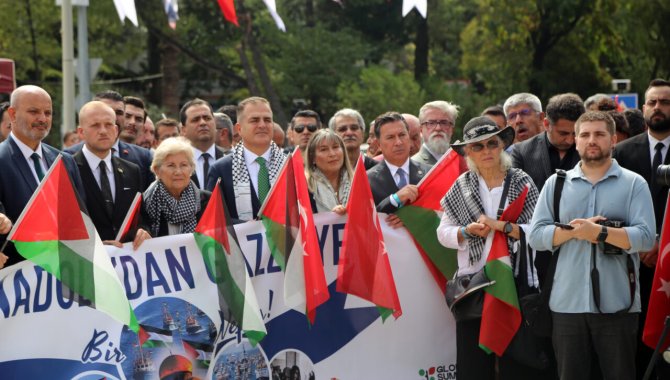 Muğla'da Küresel Sumud Filosu'na destek verildi