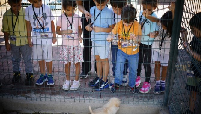 Konyaaltı'nda çocuklar Sokak Hayvanları Sağlık ve Rehabilitasyon Merkezi'ni ziyaret etti