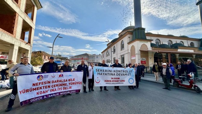 Düzce'de diyabet ve KOAH hastalığı için farkındalık yürüyüşü gerçekleştirildi