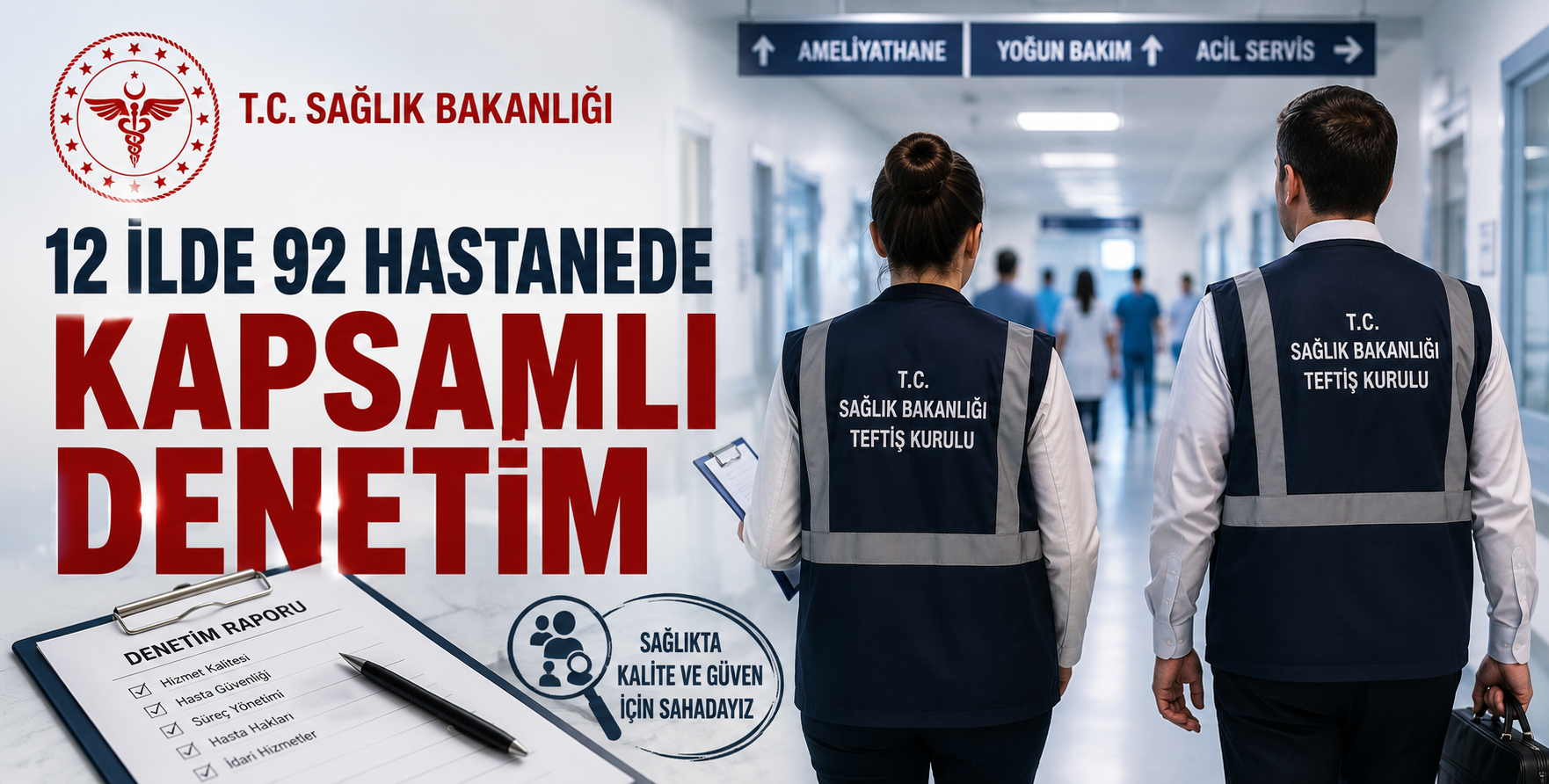 Sağlık Bakanlığı 12 İlde 92 Hastaneyi Denetliyor: 50 Müfettiş Sahada