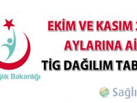 Ekim ve Kasım 2014 Aylarına Ait TİG Dağılım Tablosu