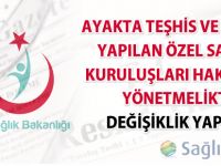 Ayakta Teşhis ve Tedavi Yapılan Özel Sağlık Kuruluşları Hakkında Yönetmelikte Değişiklik