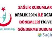 Hastanelerin Aralık 2014 ile Ocak 2015 dönemleri TİG verisi gönderme durumları