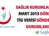 Hastanelerin Mart 2015 dönemi TİG verisi gönderme durumları