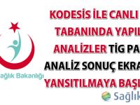 Kodesis ile canlı veri tabanında yapılan analizler TİG panel analiz sonuç ekranına yansıtılmaya başlandı