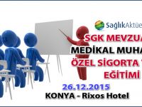 Sağlık Aktüel 26 Aralık 2015 Konya Eğitimi Rixos Hotel'de!