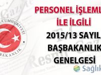 Personel İşlemleri ile İlgili 2015/13 Sayılı Başbakanlık Genelgesi