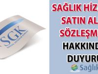 Sağlık Hizmeti Satın Alım Sözleşmesi Hakkında Duyuru-27.04.2016