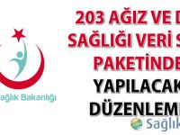 203 Ağız Diş sağlığı veri seti paketi düzenlemesi hakkında duyuru