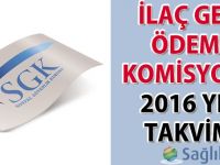 İlaç Geri Ödeme Komisyonu 2016 Yılı Takvimi